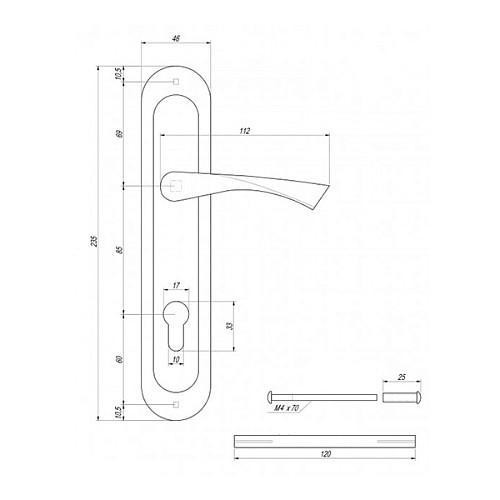 Ручка на планці Avers HP-85.1823-CR UА Харків - фото 2