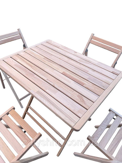 Меблі складні букові 4 стільці та стіл Київ - фото 8