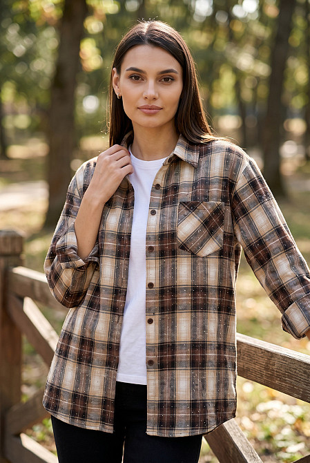 Жіноча сорочка з камінчиками Oversize Харків - фото 2