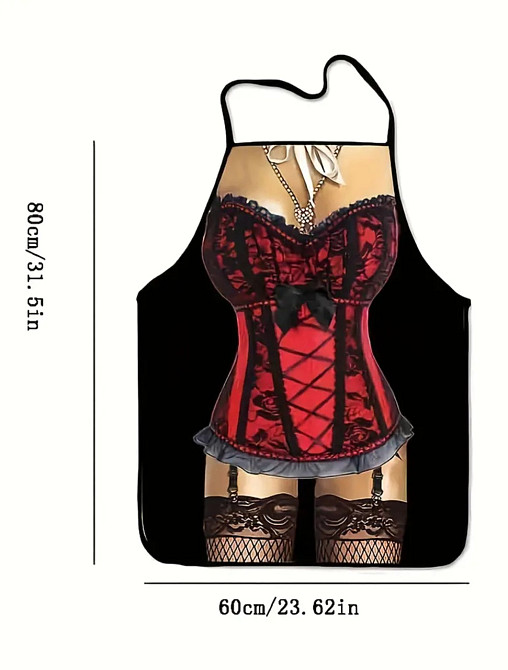 Фартух з приколом Дівчина 80 на 60 см різнобарвний Київ - фото 3