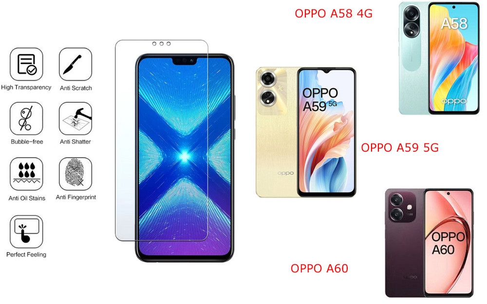 Защитное стекло NeoGlass для OPPO A58 4G, OPPO A59 5G, OPPO A60 – ультрапрозрачное и устойчивое Киев - изображение 4
