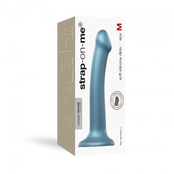 Насадка для страпону Strap-On-Me Mono Density Dildo M Blue, діам. 3,3 см, одношаровий силікон, гнучк Львів