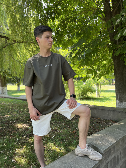 Літній костюм oversize unisex UKRAINE (шорти + футболка) Чернівці - фото 4