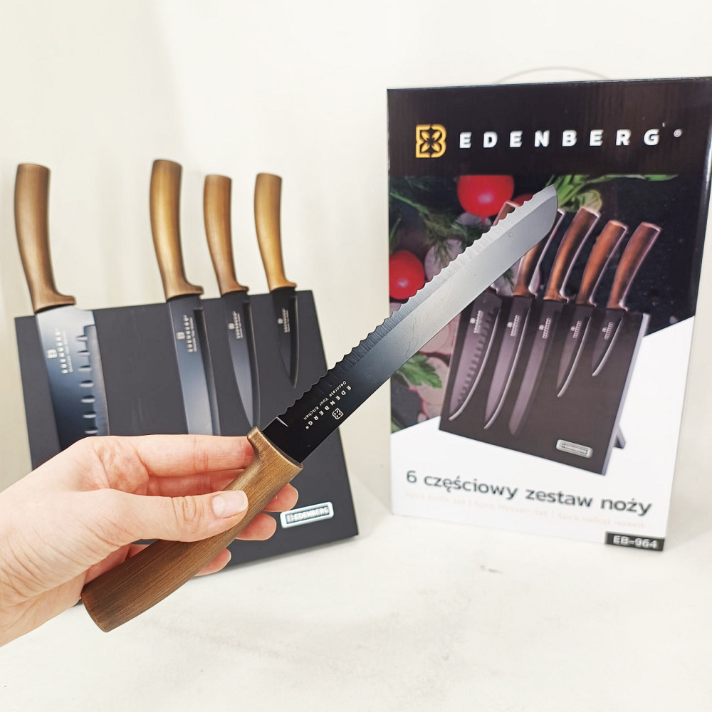 Набор ножей с магнитной подставкой Edenberg EB-964 керамическое покрытие 6 предметов KJ-42 Львов - изображение 16