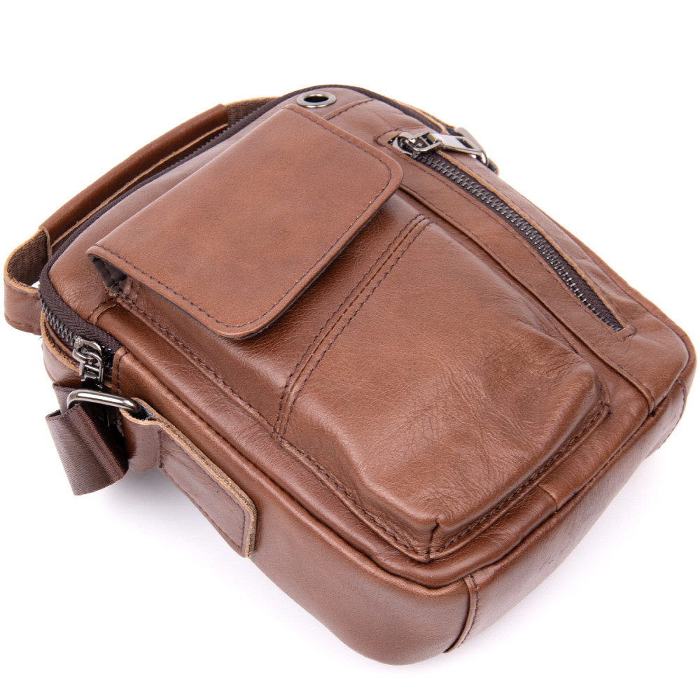 Мессенджер з отвором для навушників чоловічий Коричневий (Vintage) Київ - фото 9