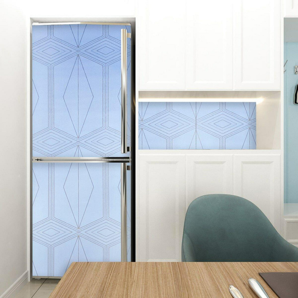 Самоклеюча плівка 0,45х10м х 0,07мм Блакитна із золотом SW-00001218 Дніпро - фото 5