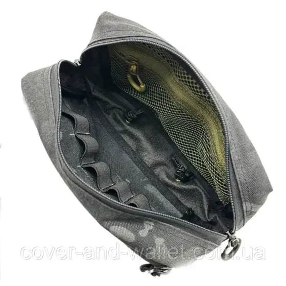 Компактная тактическая сумка бананка с велкро черный мультикам Cordura 1000D Киев