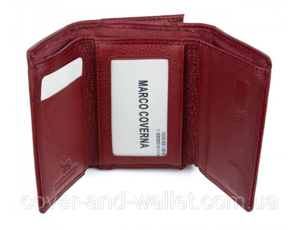 Маленький женский кожаный кошелёк бордового цвета на магнитах Marco Coverna 1419 Киев - изображение 4