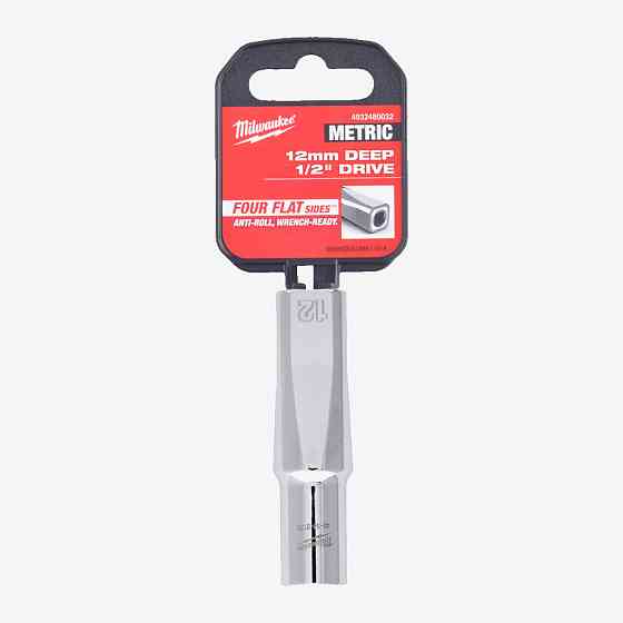 Головка хромированная метрическая удлиненная 1/2'' MILWAUKEE, 12мм Одеса