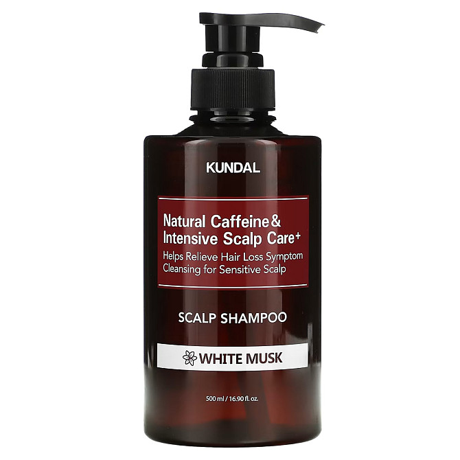 Шампунь з кофеїном проти випадіння волосся Natural Caffeine & Intensive Scalp Care Shampoo White Musk Kundal 500 мл Киев - изображение 1