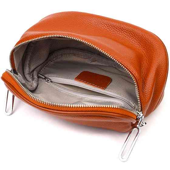 Стильна жіноча сумка через плече з натуральної шкіри 22112 Vintage Руда Київ