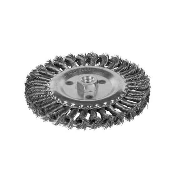 Щетка проволочная дисковидная Ø115мм М14×2мм (стальная витая) SIGMA (9021111) Ровно