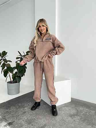 Женский флисовый женский костюм-оверсайз турецкий флис беж, 50/52 Одесса