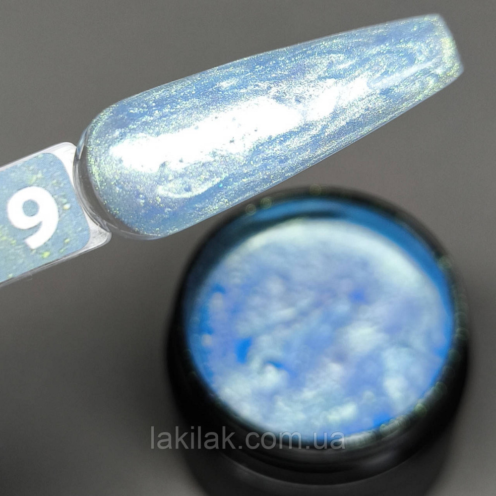 Гель для декору Mi OMGel №9 (блакитний з золотим шимером) 5мл Херсон - изображение 1