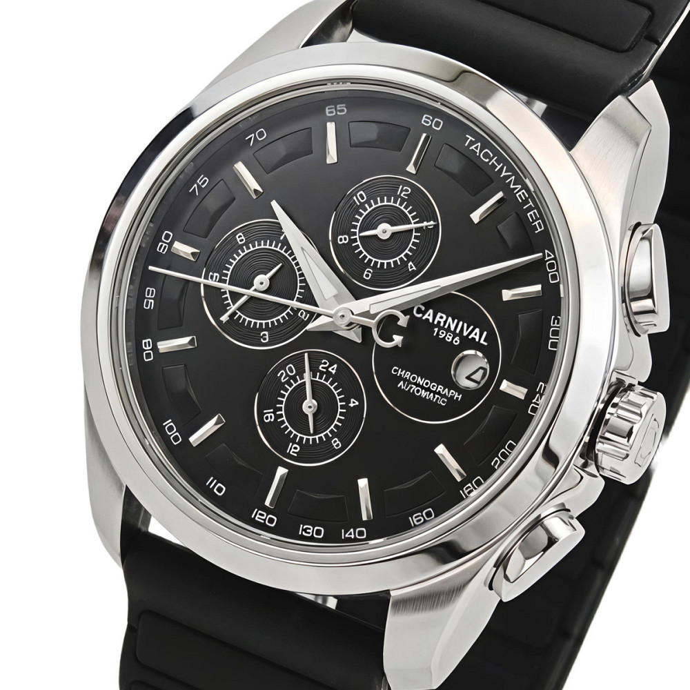 Часы мужские механические Carnival Genius Prestige Black (2 ремешка) Киев - изображение 9