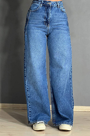 Джинсы женские It’s Basic 2499 Wide Leg с высокой талией ровные от бедра с выточками на бедрах светл Одесса - изображение 3