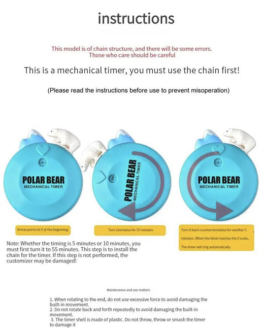 Кухонный механически таймер обратного отсчета, 