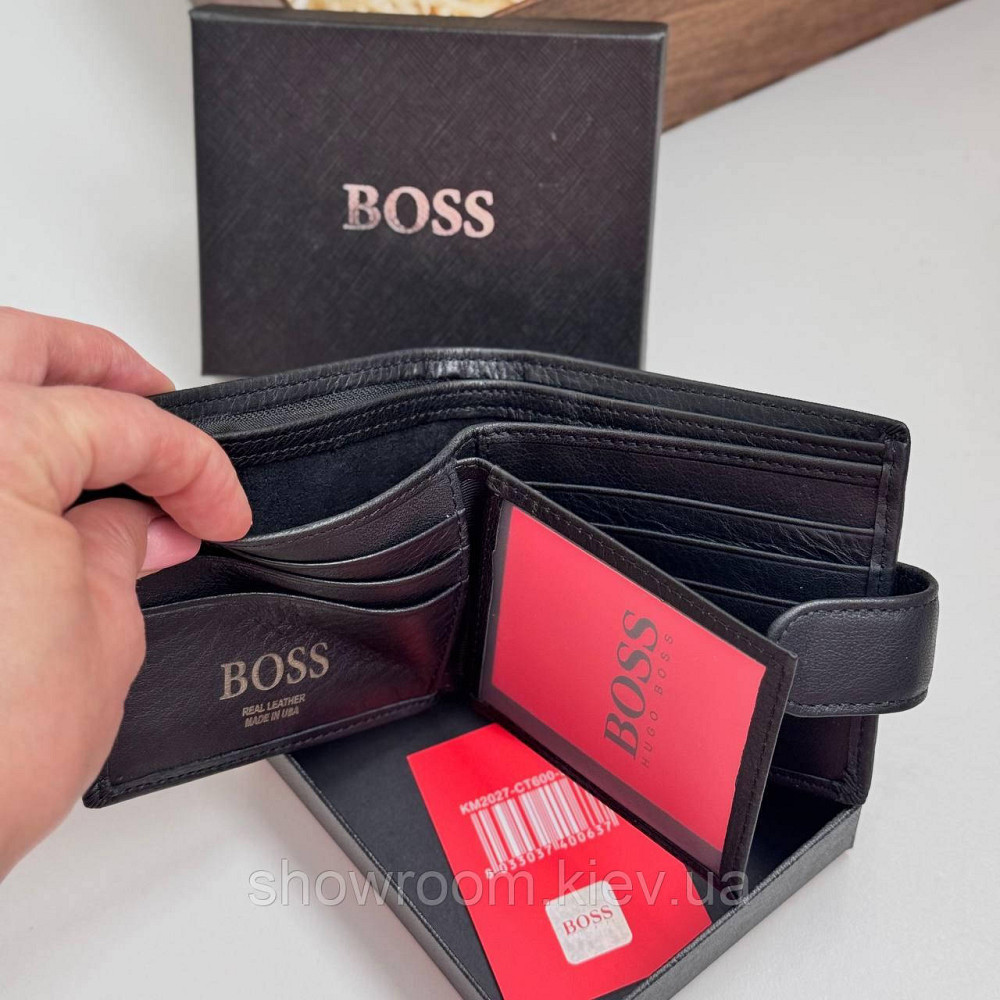 Мужской подарочный набор портмоне и ремень в деревянной коробке Boss (202) Киев - изображение 9