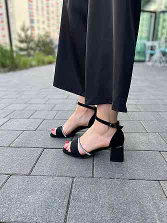 Meideli Чорні босоніжки жіночі літні на підборах молодіжні з еко-замші MEIDELI H008H-16 р. 36-4 Киев