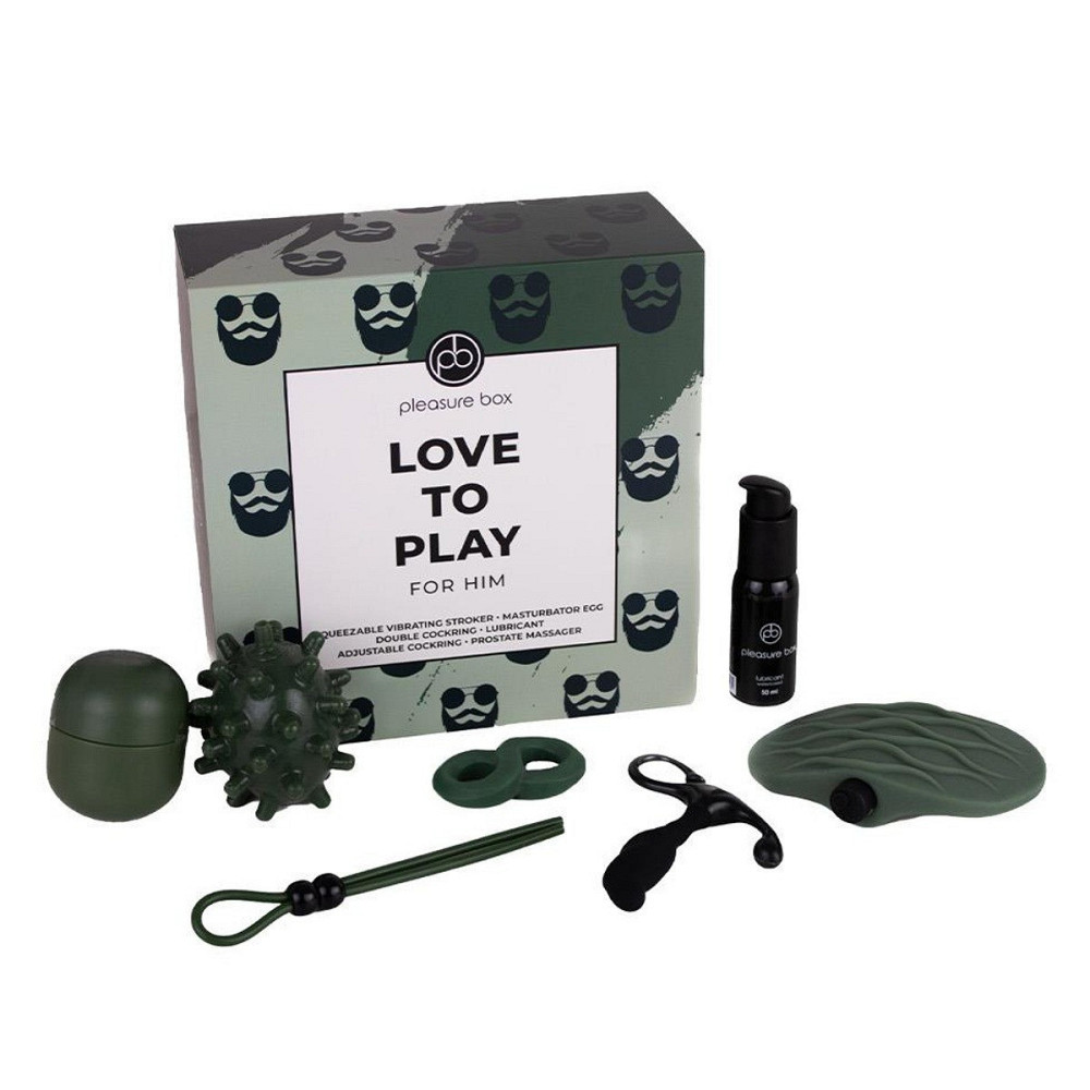 Подарочный набор для мужчины Dreamtoys Love To Play For Him 6 предметов, зеленый Sex Aura Киев - изображение 1