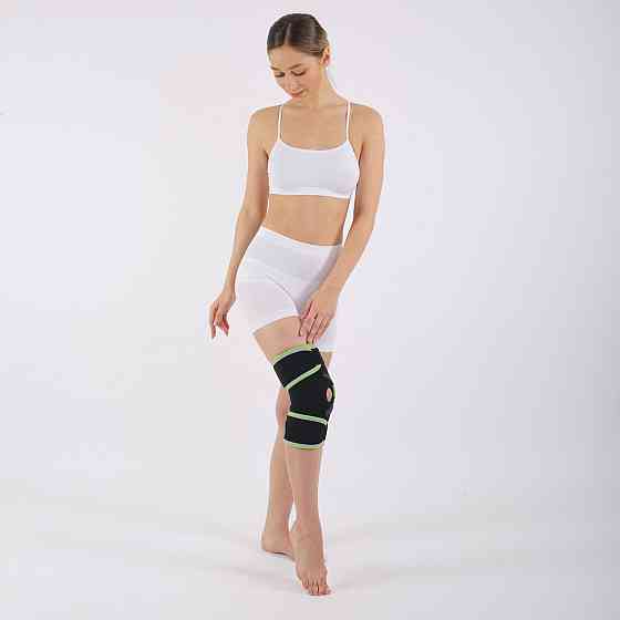 Бандаж на коліно неопреновий з додатковою фіксацією та відкритою чашкою STD2001 для підтримки зв'язок Кам'янець-Подільський