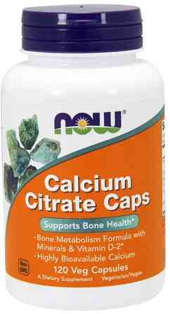 Цитрат кальцію з мінералами Now Foods Calcium Citrate 120 вег капс Київ