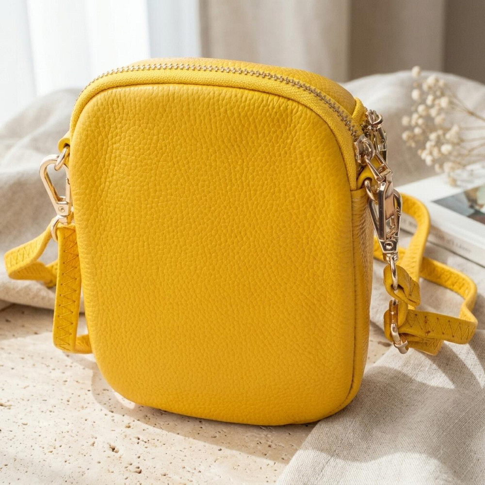 Оригинальная сумка для женщин из мягкой натуральной кожи Vintage 22342 Желтый Киев - изображение 14