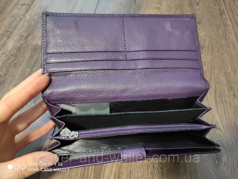 Довгий шкіряний жіночий гаманець фіолетового кольору Marco Coverna 1415 Київ - фото 5