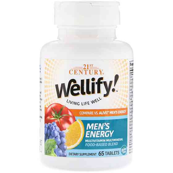Вітаміни для чоловіків Wellify! Men's Energy, Multivitamin Multimineral, 65 Tablets Луцьк