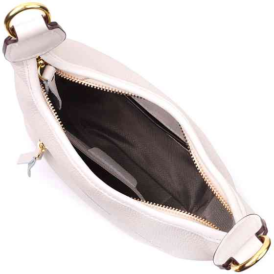 Зручна жіноча сумка на плече з натуральної шкіри Біла (Vintage) Київ