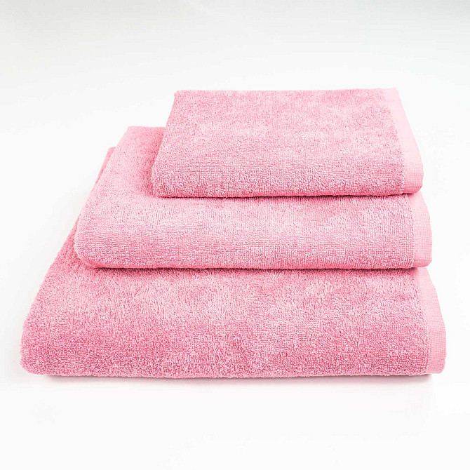 Набор махровых полотенец 3шт GM Textile 40х70см, 50х90см, 70х140см 400г/м2 (Розовый) Сумы - изображение 1