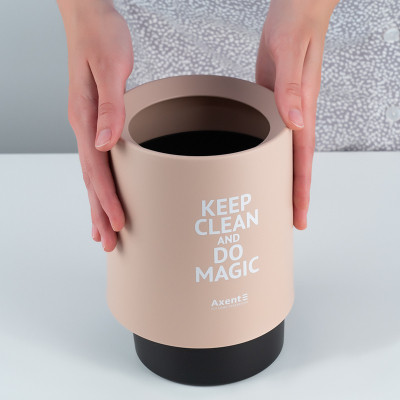 Кошик для паперів Axent Настільний контейнер для сміття, круглий, персиковий (2131-42-A) Вінниця - фото 5