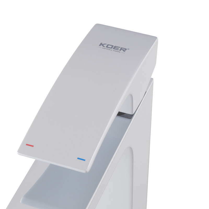 Высокий смеситель для умывальника Koer KB-13007-04, хром + белый (KR5153) Харьков - изображение 6