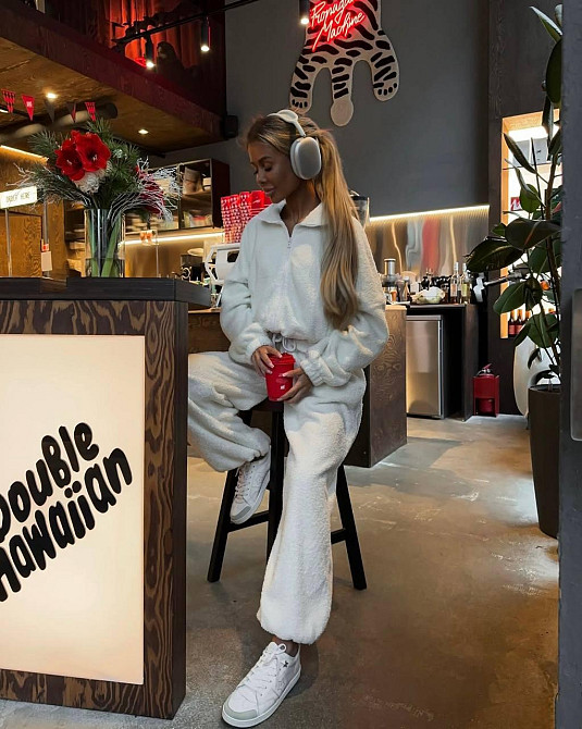 Женский стильный теплый костюм двойка из барашка Одесса - изображение 2