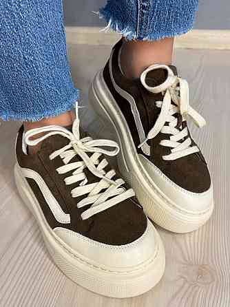 Кеды женские Hengji 707-7 замшевые на высокой платформе коричневые, 39, 25 см Киев