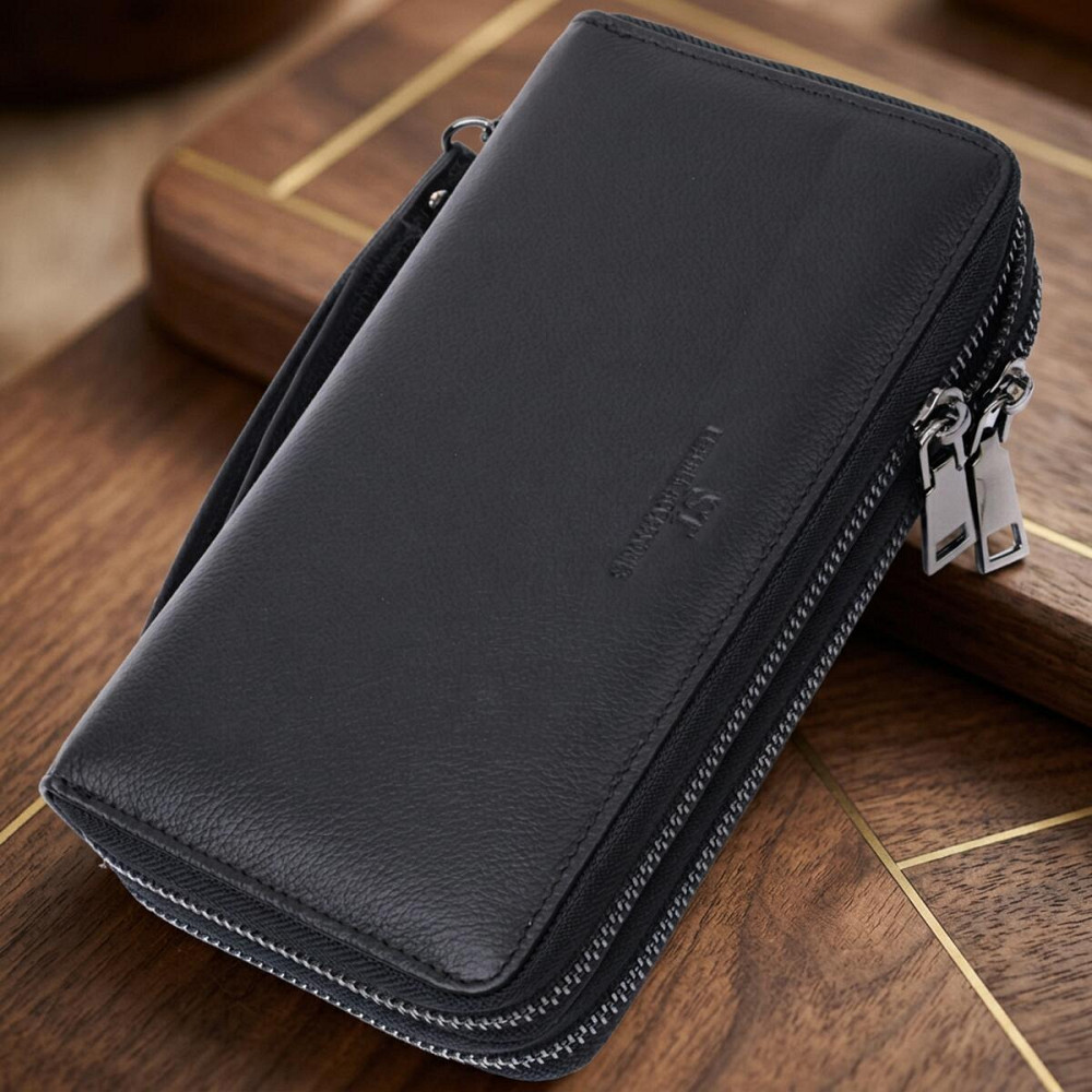 Чоловічий шкіряний клатч для карток і документів, чорний (ST Leather) Київ - фото 11