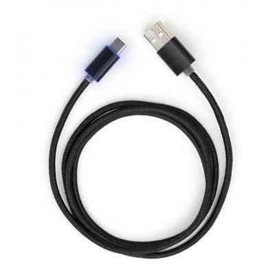 Дата кабель USB 2.0 AM to Type-C 1m LED black Vinga (VCPDCTCLED1BK) Винница
