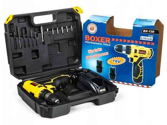 Аккумуляторный шуруповерт BX-138 18V, 2 аккумулятора 2Ah, кейс, 2 скорости, 1350 об/мин, LED подсветка Одесса