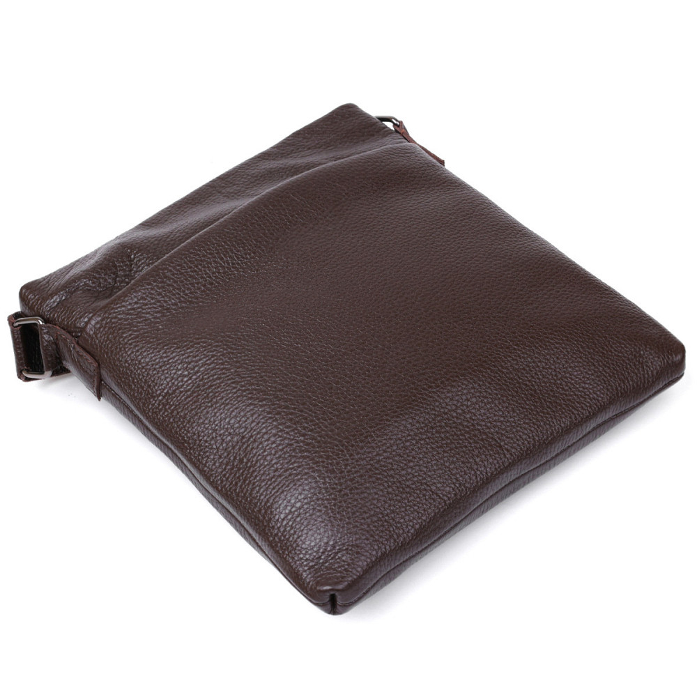 Кожаная современная мужская сумка через плечо SHVIGEL 11601 Коричневый Киев - изображение 7