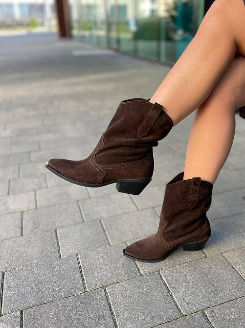 Без бренда Черевики жіночі Notta bene KV-0224/1 шоколадні (весна-осінь, замша натуральна) (6052 Коломыя - изображение 4