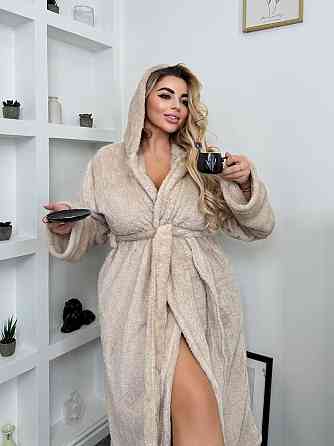 Жіночий теплий домашній махровий халат двостороння махра Одеса