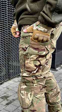 Військові зимові мультикам штани з наколінниками Штурмові зимові тактичні міцні штани мультикам Львів