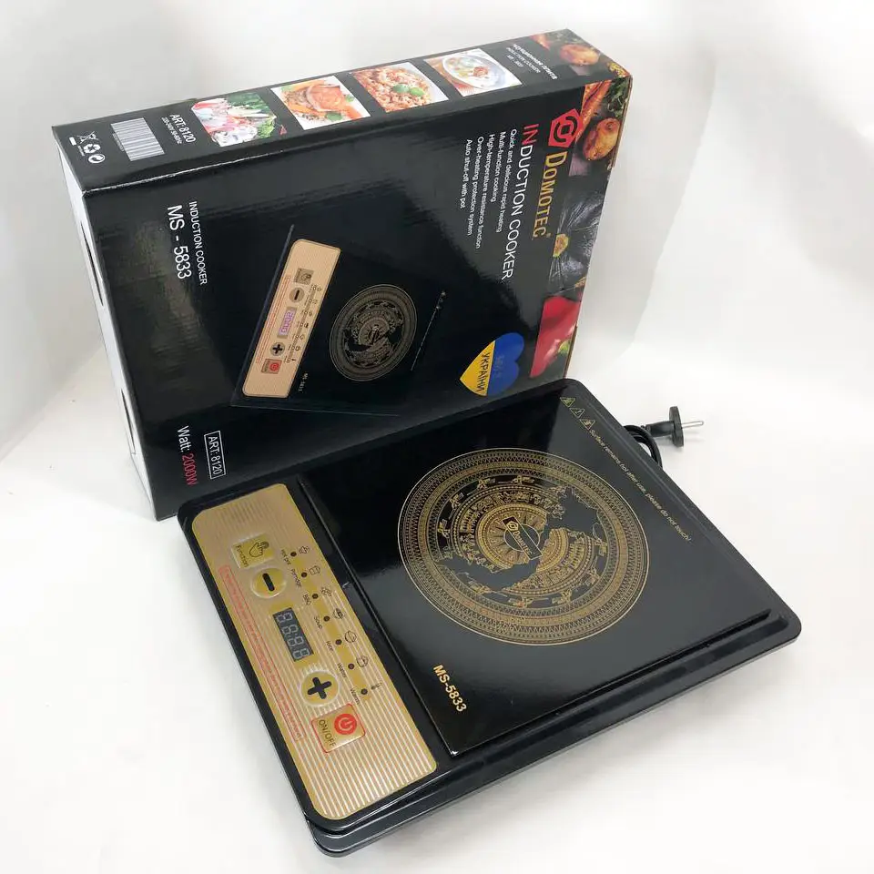 Настільна індукційна електроплита Domotec MS-5833 2000Вт, сенсор, чорна, 1 конфорка Одеса - фото 2