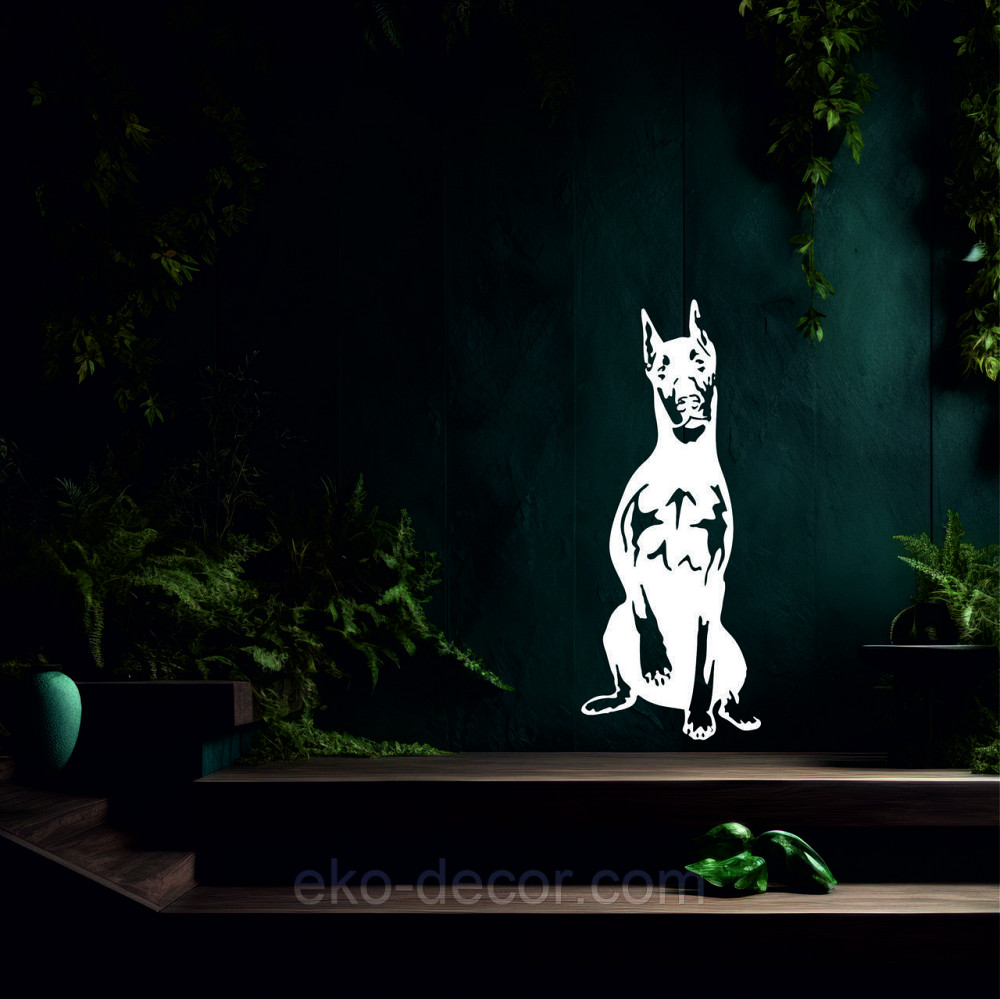 Декоративне настінне Панно «Доберман», Декор на стіну 50*20 см, Білий Київ - фото 6