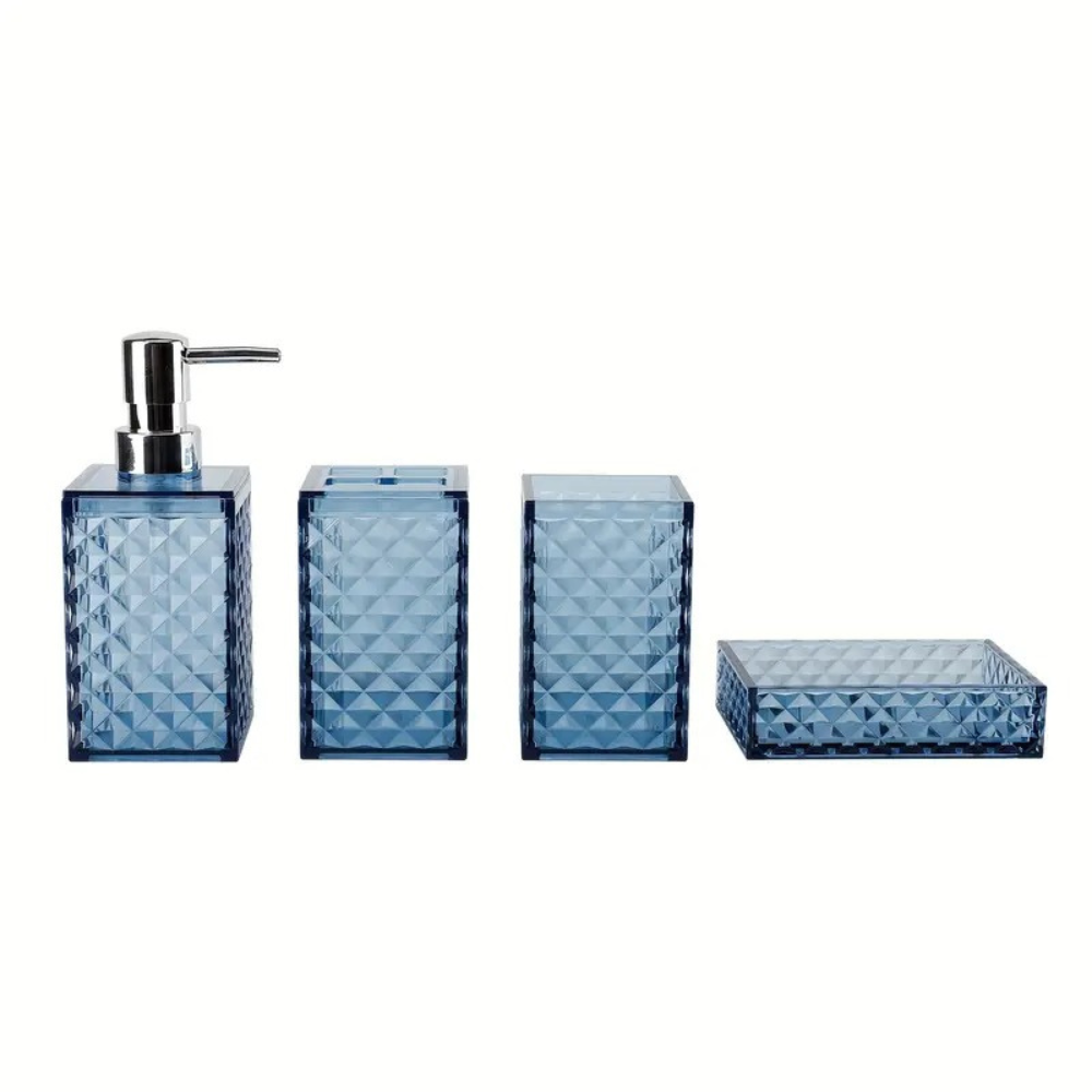 Набор аксессуаров 4в1 для ванной и душа, дозатор для мыла, мыльница, стаканы,материал акрил Каменец-Подольский - изображение 2