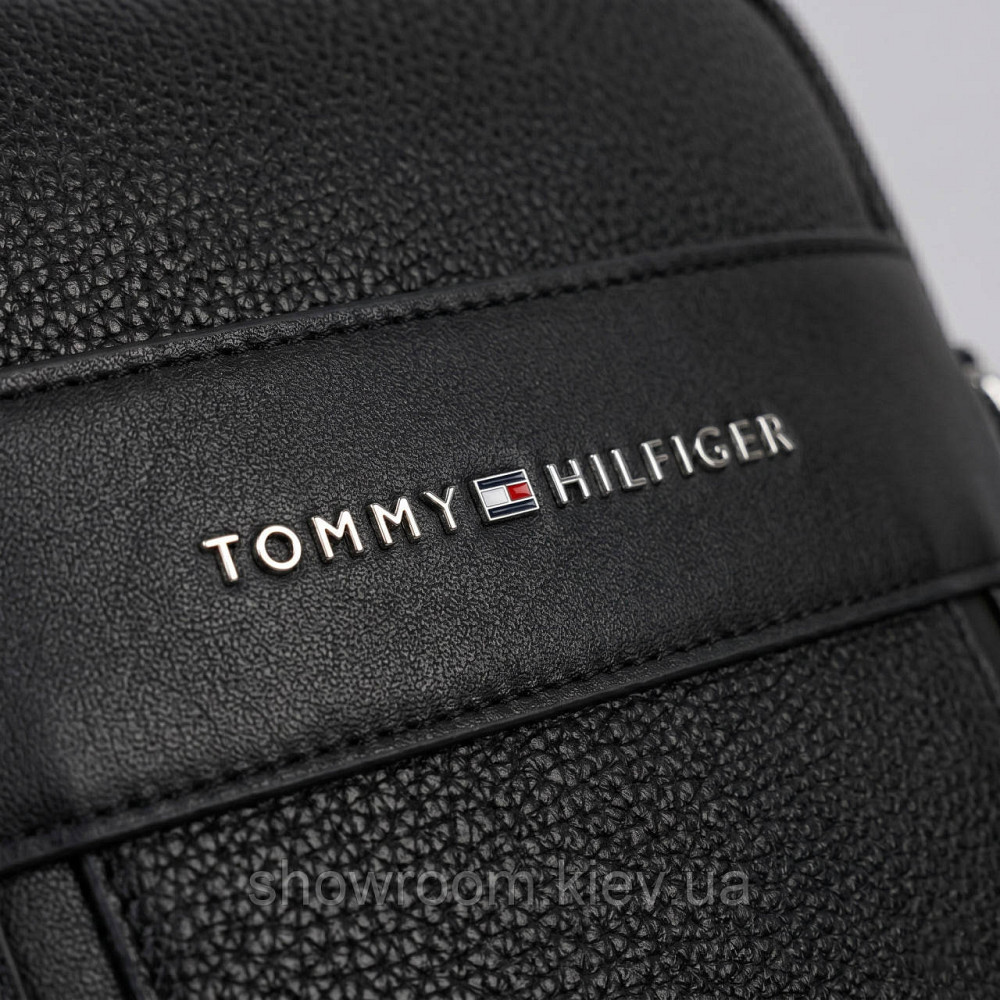 Чоловіча брендова сумка через плече Tommy (6210) чорна Київ - фото 7