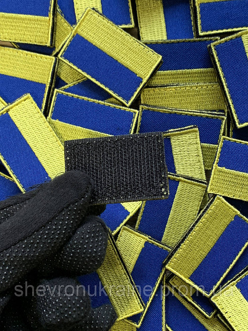 Шеврон Флаг Украины мини (Форма прямоугольная. На липучке) Размер 3x4.5см Киев - изображение 6