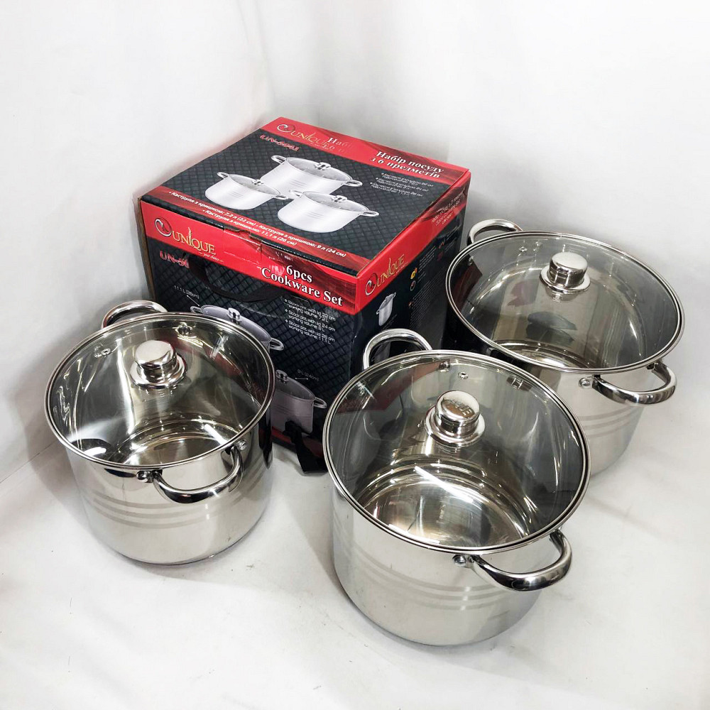 Збірний набір каструль, Комплект металевих каструль Набір для електроплити RJ-63 Львів - фото 3