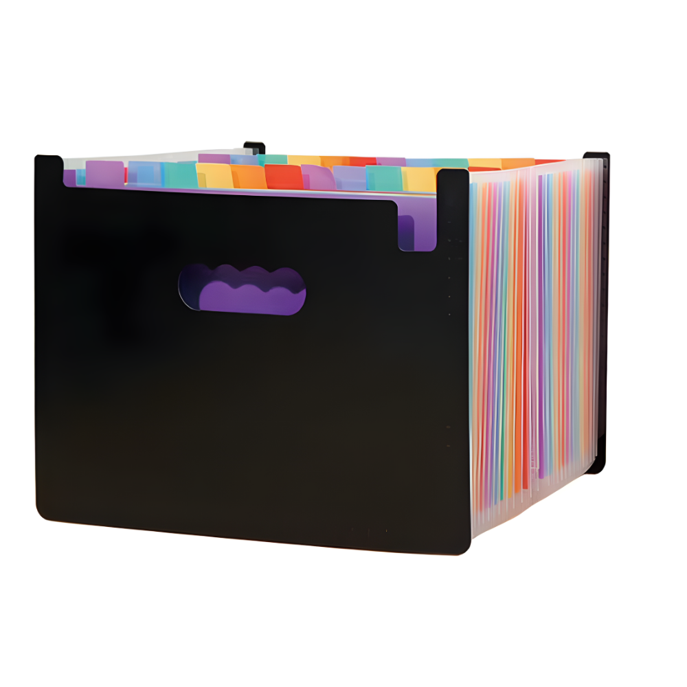 Папка-органайзер для хранения документов и файлов формат А4 на 24 отделения,с цветными вкладками,черная 330x240x30 мм Каменец-Подольский - изображение 7