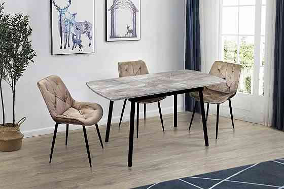 Стіл Соло 110(+35)*70 чорний метал/базальт Київ